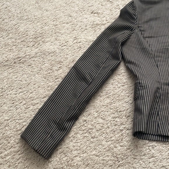 Old Navy Collection Stretch Blazer Suit Jacket Striped Black Brown White Vintage - Picture 9 of 9